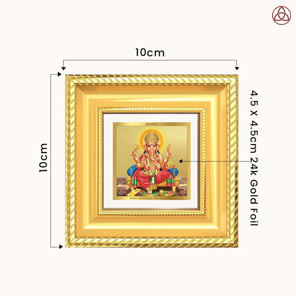 Ganesha | Lord Ganpati Tabletop Frame in 24K Gold Plated Foil
