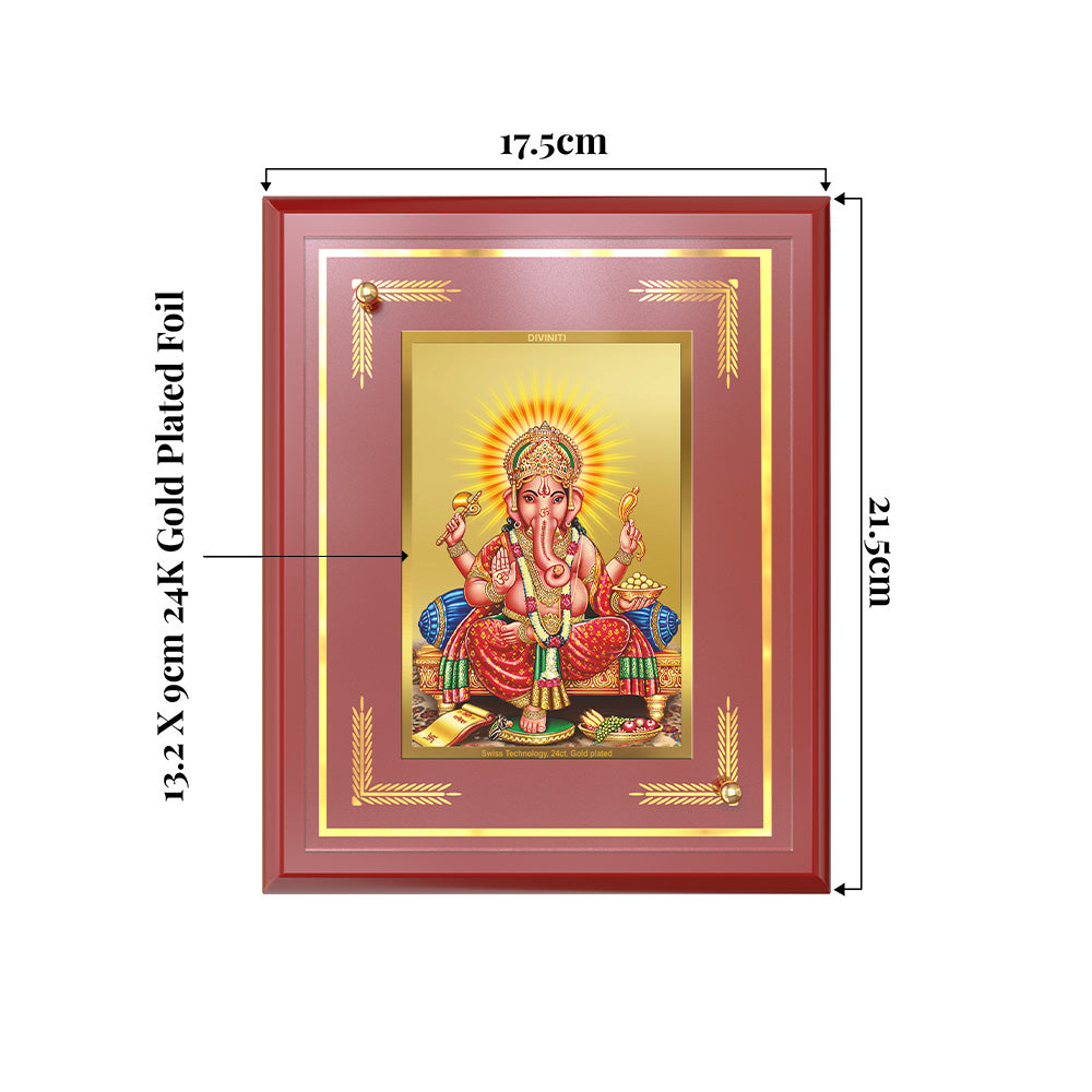 Ganesha | Lord Ganpati Wall and Tabletop Photo Frame in 24K Gold Plated Foil