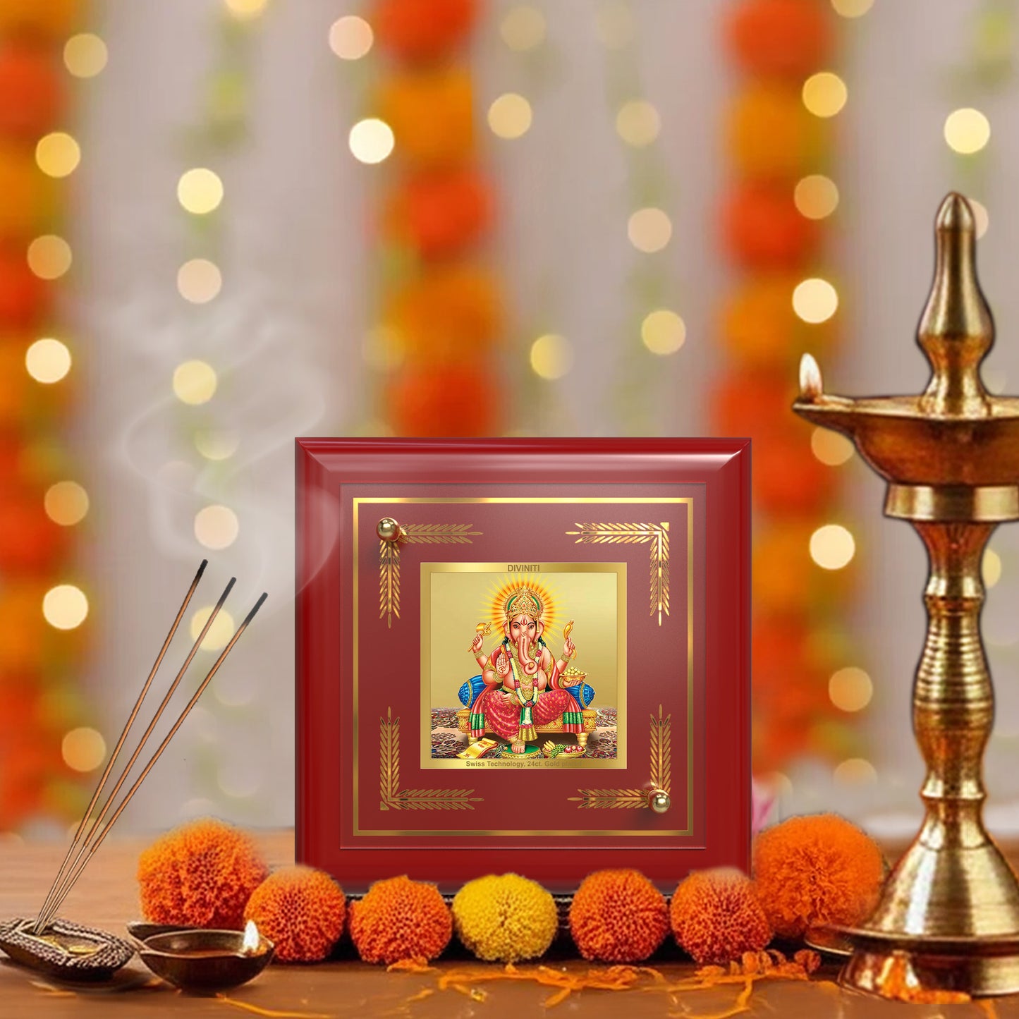 Ganesha | Lord Ganpati Tabletop Frame in 24K Gold Plated Foil