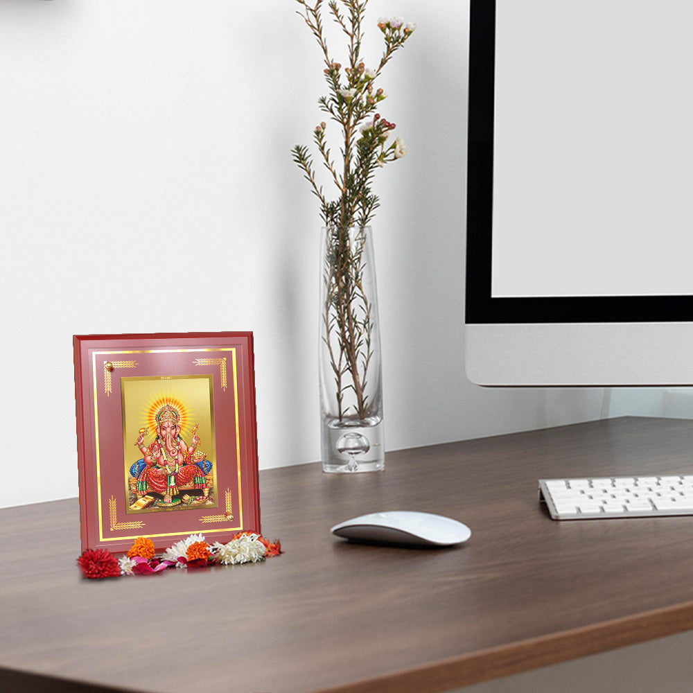 Ganesha | Lord Ganpati Wall and Tabletop Photo Frame in 24K Gold Plated Foil