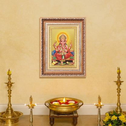Ganesha | Lord Ganpati Wall Mount Photo Frame in 24K Gold Plated Foil