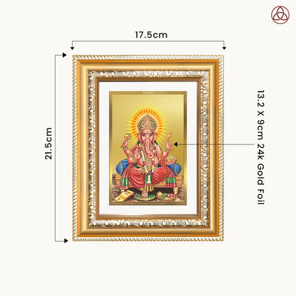 Ganesha | Lord Ganpati Wall & Tabletop Photo Frame in 24K Gold Plated Foil