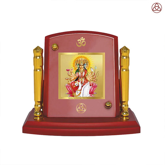 Gayatri Mata | Goddess of Wisdom & Purity Car Dashboard Frame in 24K Gold Plated Foil