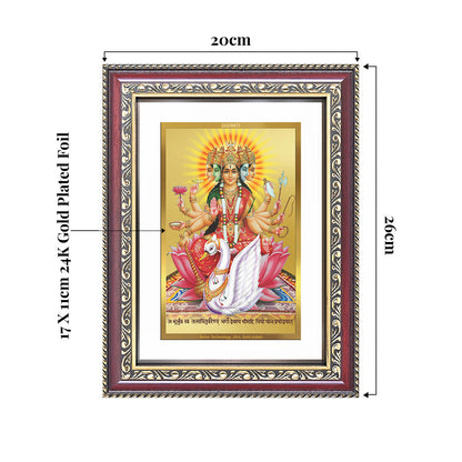 Gayatri Mata | Divine Goddess of Wisdom & Light Wall and Tabletop Photo Frame in 24K Gold Plated Foil