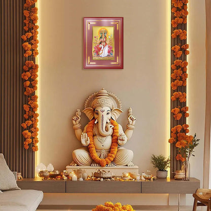 Gayatri Mata | Divine Goddess of Wisdom & Light Wall and Tabletop Photo Frame in 24K Gold Plated Foil