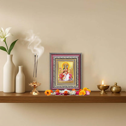 Gayatri Mata Devotional Wall & Tabletop Frame with Mantra for Home & Temple in 24K Gold Plated Foil