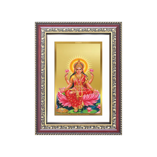 Goddess Lakshmi | Devi of Wealth & Prosperity Wall and Tabletop Photo Frame in 24K Gold Plated Foil