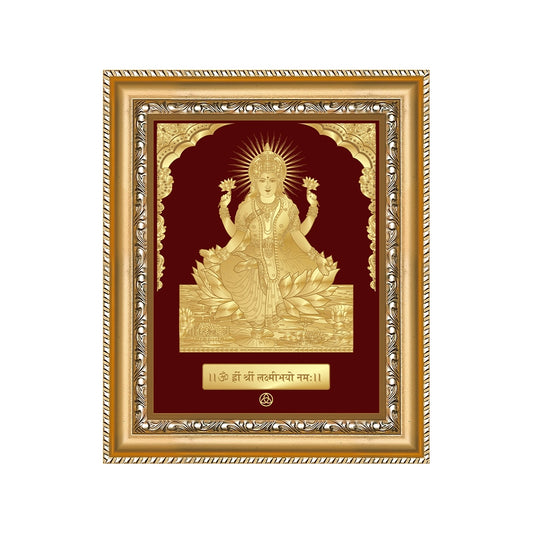 Goddess Lakshmi | Devi of Wealth & Prosperity Gold on Gold Wall Hanging Frame in 24K Gold Plated Foil