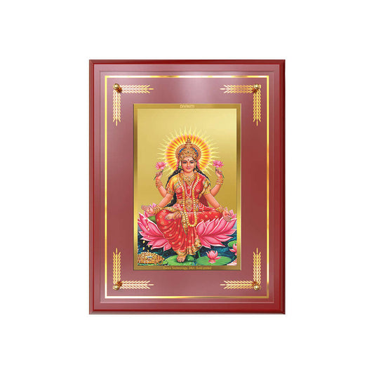Goddess Lakshmi Photo Frame in 24k Gold Plated Frame