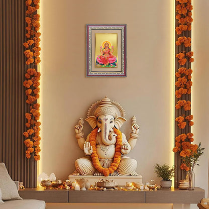 Goddess Lakshmi | Devi of Wealth & Prosperity Wall and Tabletop Photo Frame in 24K Gold Plated Foil