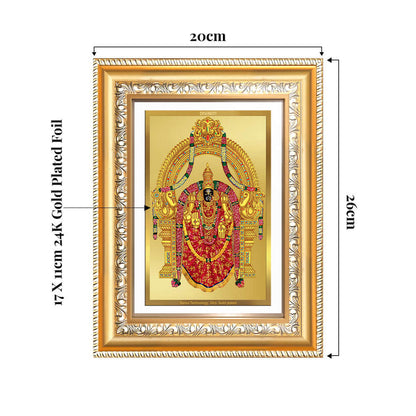 Goddess Padmavati | Consort of Lord Tirupati Balaji Wall and Tabletop Photo Frame in 24K Gold Plated Foil