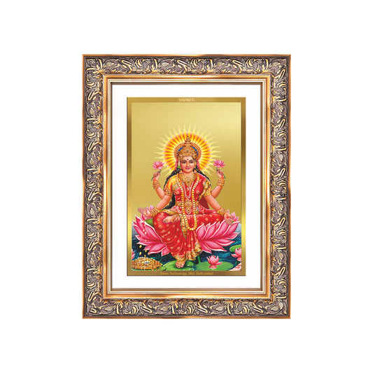 Goddess Lakshmi | Devi of Wealth & Prosperity Wall Mount Photo Frame in 24K Gold Plated Foil