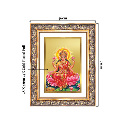 Goddess Lakshmi | Devi of Wealth & Prosperity Wall Mount Photo Frame in 24K Gold Plated Foil