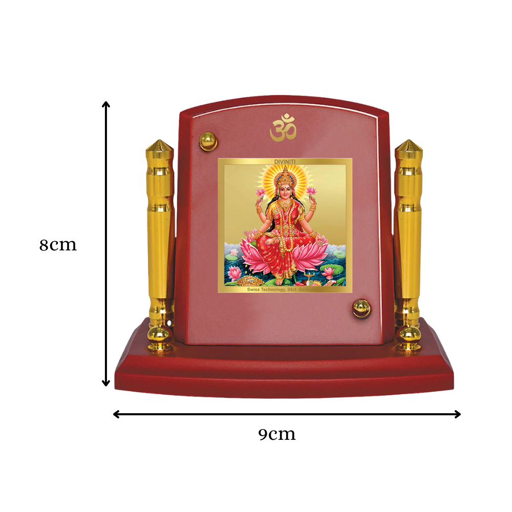 Goddess Lakshmi | Devi of Wealth & Prosperity Car Dashboard Frame in 24K Gold Plated Foil
