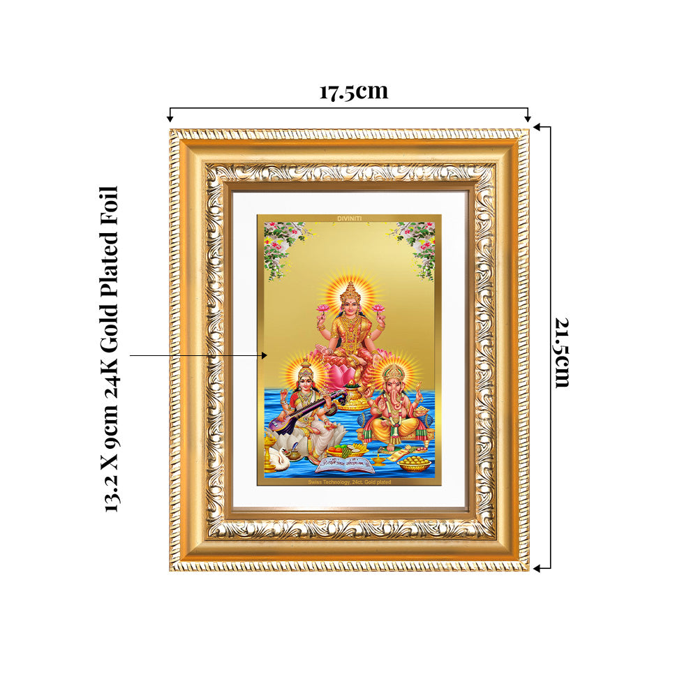 Goddess Lakshmi Tabletop Photo Frame in 24K Gold Plated Foil at diviniti