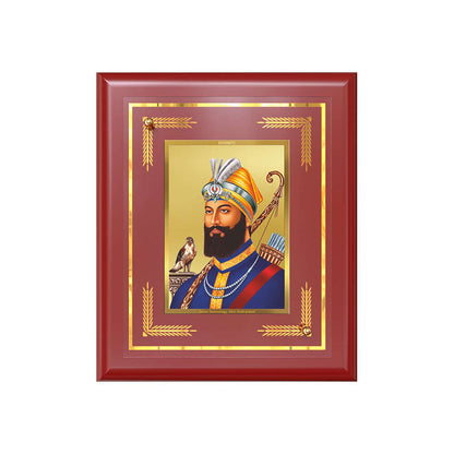 Guru Gobind Singh Ji Dasmesh Pita Khalsa Panth For Wall & Tabletop Frame in 24K Gold Plated Foil