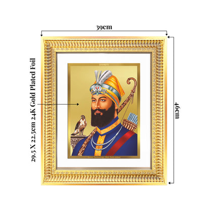 Guru Gobind Singh Ji | Divine Wall Mount Photo Frame in 24K Gold Plated Foil
