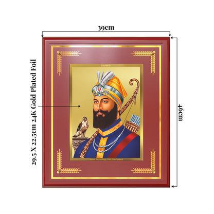 Guru Gobind Singh Ji | Divine Wall Mount Photo Frame in 24K Gold Plated Foil