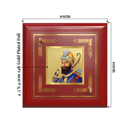 Guru Gobind Singh Ji | Tenth Sikh Guru | Founder of Khalsa For Tabletop Frame in 24K Gold Plated Foil