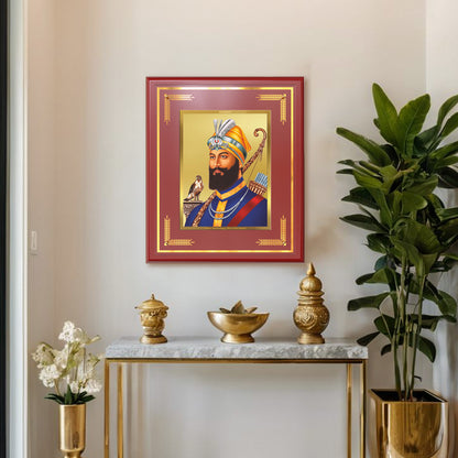 Guru Gobind Singh Ji | Divine Wall Mount Photo Frame in 24K Gold Plated Foil
