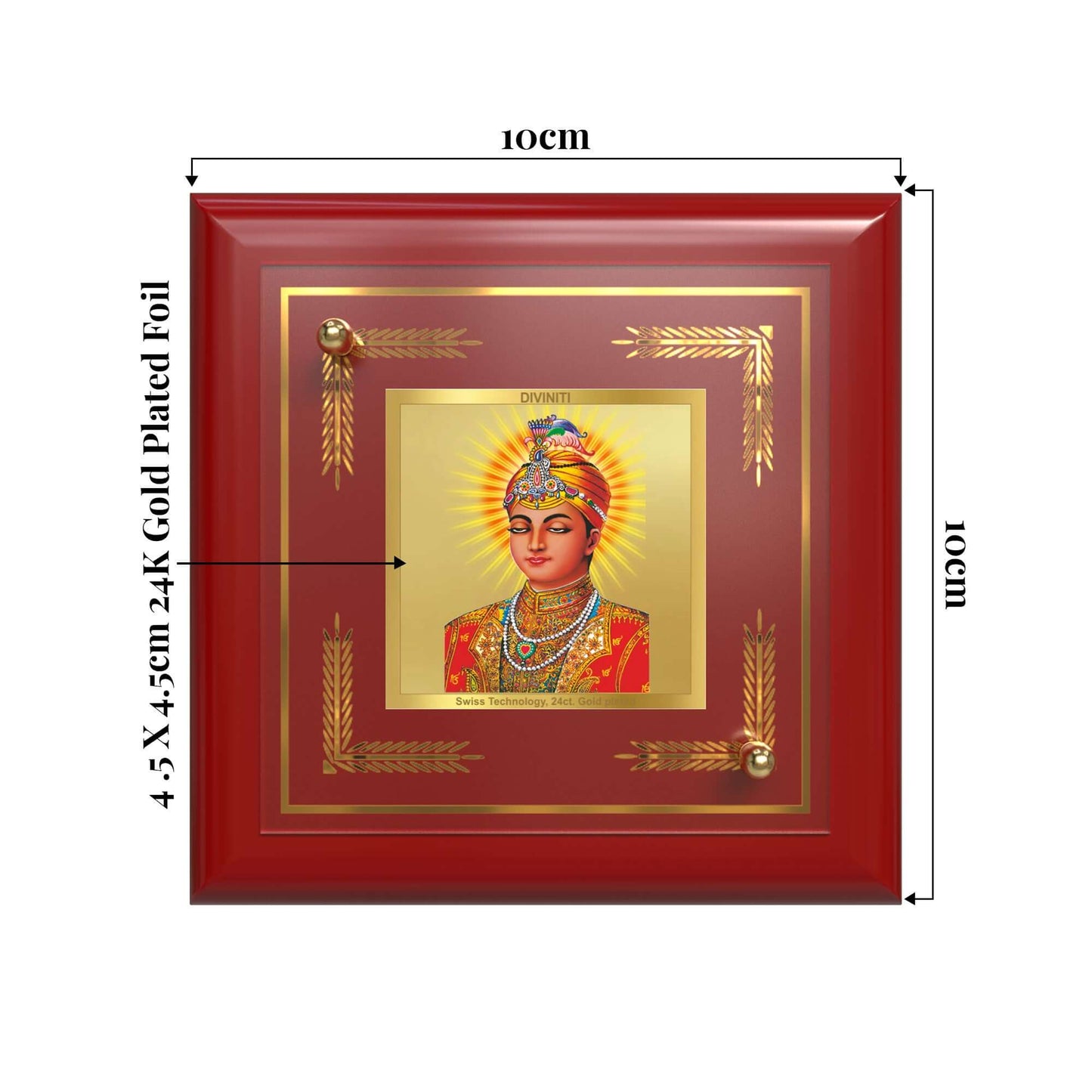 Guru Harkrishan Sahib Ji | Eighth Sikh Guru | Symbol of Compassion & Healing For Tabletop Frame in 24K Gold Plated Foil