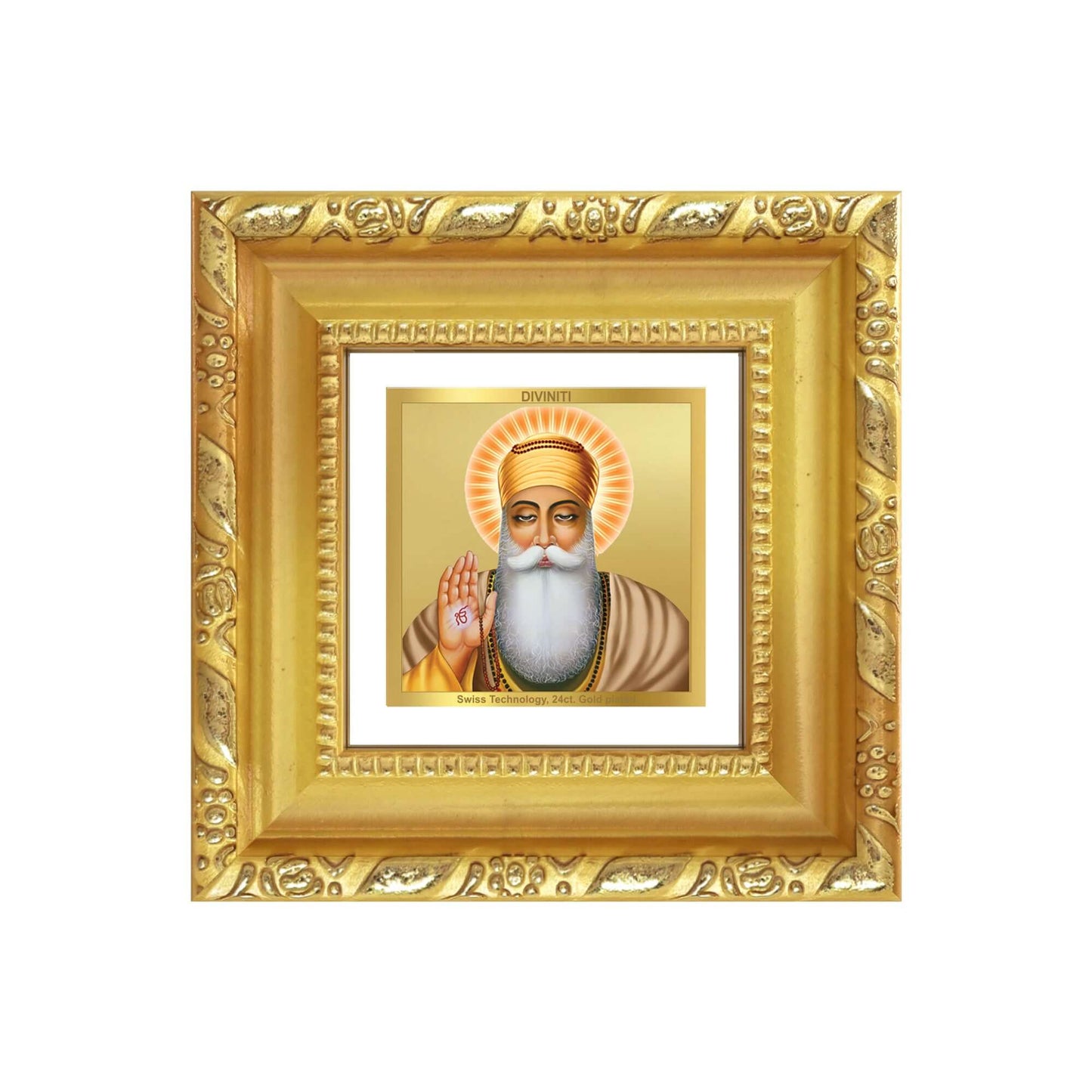 Guru Nanak Dev Ji | First Sikh Guru | Founder of Sikhism For Tabletop Frame in 24K Gold Plated Foil
