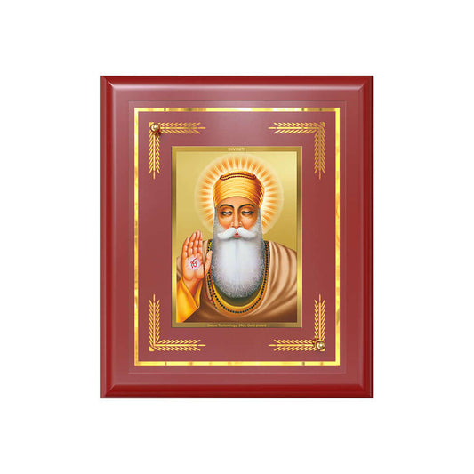 Guru Nanak Dev Ji Founder of Sikhism For Wall & Tabletop Frame in 24K Gold Plated Foil