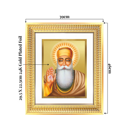 Guru Nanak Dev Ji | Divine Wall Mount Photo Frame in 24K Gold Plated Foil