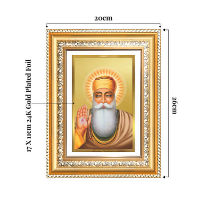 Guru Nanak Dev Ji | Divine Wall and Tabletop Photo Frame in 24K Gold Plated Foil
