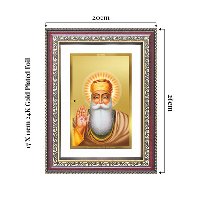 Guru Nanak Dev Ji | Divine Wall and Tabletop Photo Frame in 24K Gold Plated Foil