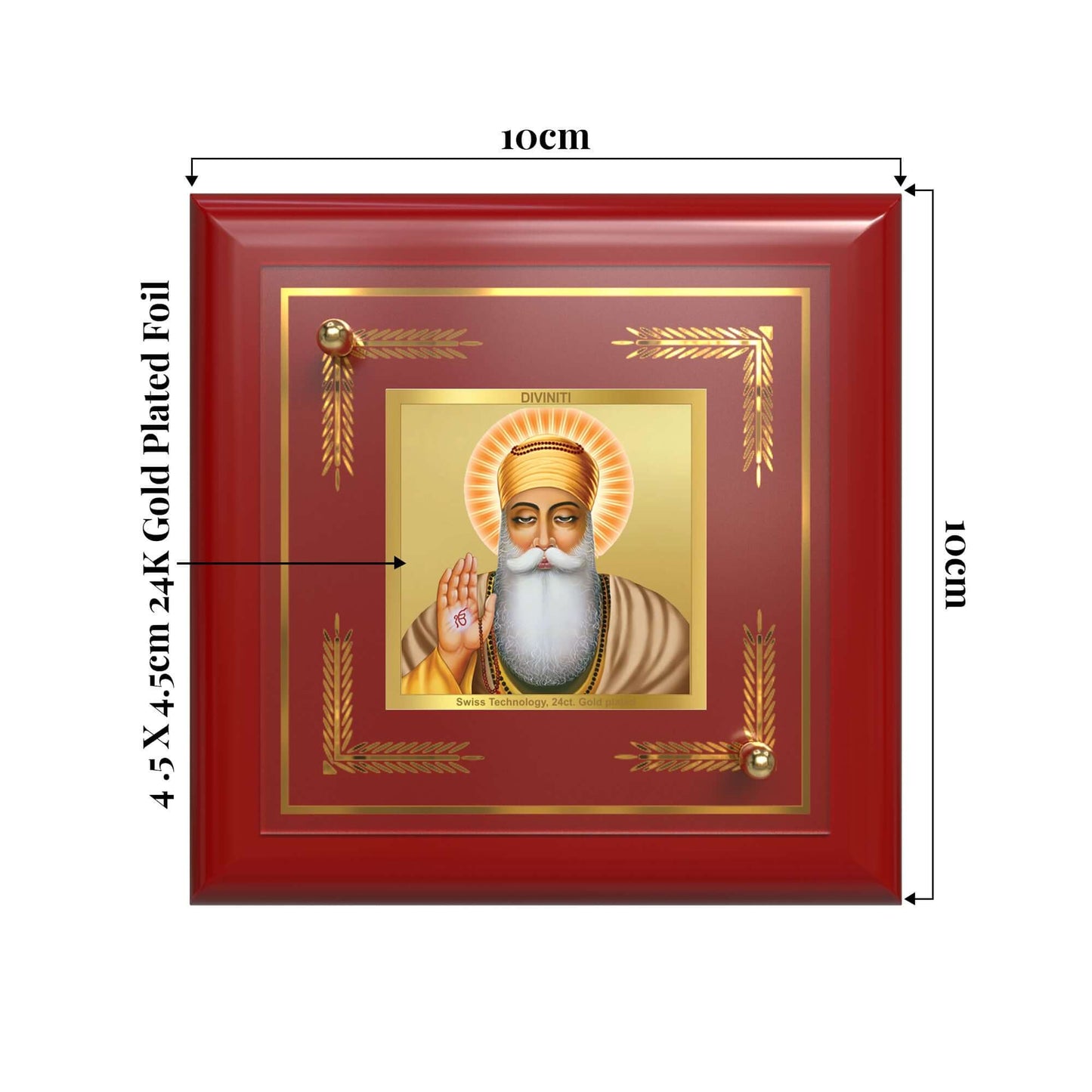 Guru Nanak Dev Ji | First Sikh Guru | Founder of Sikhism For Tabletop Frame in 24K Gold Plated Foil