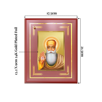 Guru Nanak Dev Ji | Divine Wall and Tabletop Photo Frame in 24K Gold Plated Foil