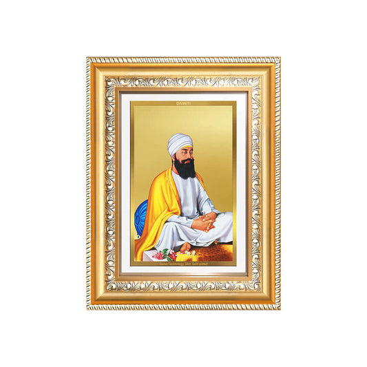 Guru Tegh Bahadar Sahib Ji | Divine Wall and Tabletop Photo Frame in 24K Gold Plated Foil
