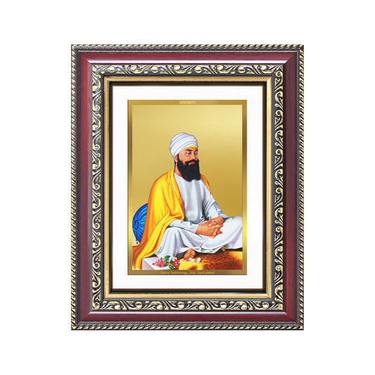 Guru Tegh Bahadar Sahib Ji | Divine Wall and Tabletop Photo Frame in 24K Gold Plated Foil