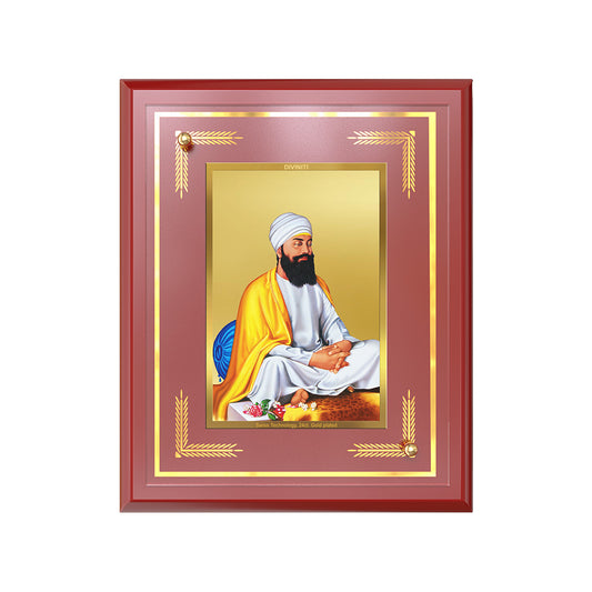 Guru Tegh Bahadar Sahib Ji | Divine Wall and Tabletop Photo Frame in 24K Gold Plated Foil