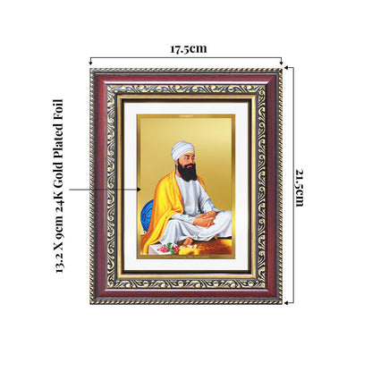 Guru Tegh Bahadar Sahib Ji | Divine Wall and Tabletop Photo Frame in 24K Gold Plated Foil