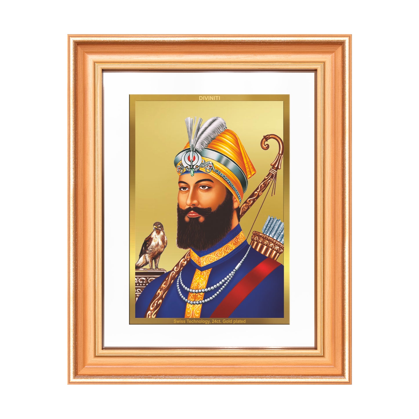 Guru Gobind Singh Ji | Divine Wall Mount Photo Frame in 24K Gold Plated Foil