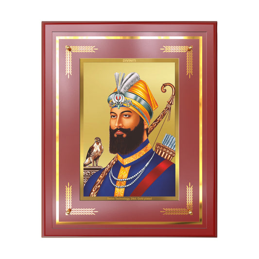 Guru Gobind Singh Ji | Divine Wall Mount Photo Frame in 24K Gold Plated Foil