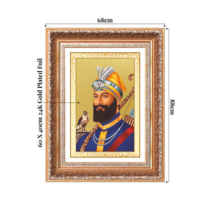 Guru Gobind Singh Ji | Divine Wall Mount Photo Frame in 24K Gold Plated Foil