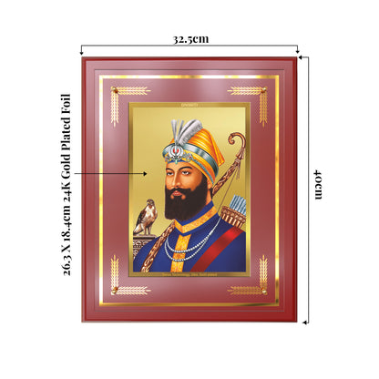 Guru Gobind Singh Ji | Divine Wall Mount Photo Frame in 24K Gold Plated Foil