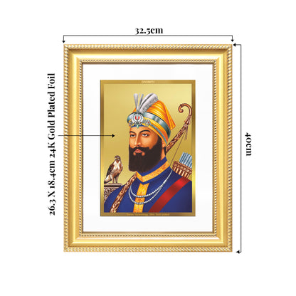 Guru Gobind Singh Ji | Divine Wall Mount Photo Frame in 24K Gold Plated Foil