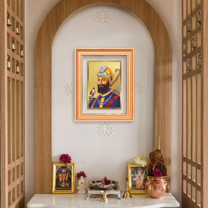 Guru Gobind Singh Ji | Divine Wall Mount Photo Frame in 24K Gold Plated Foil