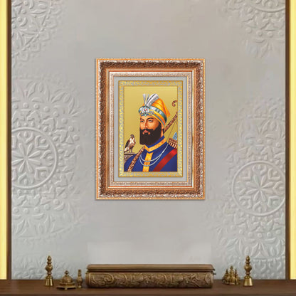 Guru Gobind Singh Ji | Divine Wall Mount Photo Frame in 24K Gold Plated Foil