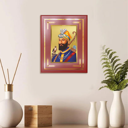 Guru Gobind Singh Ji | Divine Wall Mount Photo Frame in 24K Gold Plated Foil