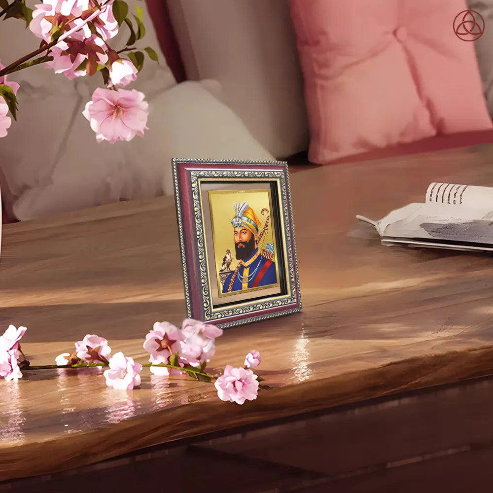 Guru Gobind Singh Ji | Divine Wall & Tabletop Photo Frame in 24K Gold Plated Foil