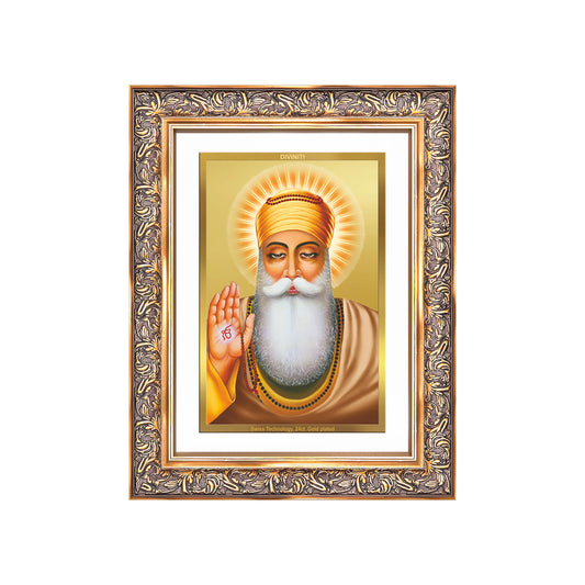Guru Nanak Dev Ji | Divine Wall Mount Photo Frame in 24K Gold Plated Foil