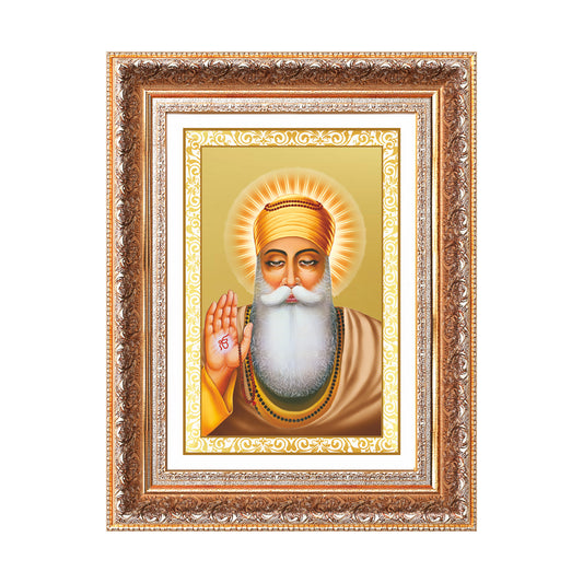 Guru Nanak Dev Ji | Divine Wall Mount Photo Frame in 24K Gold Plated Foil