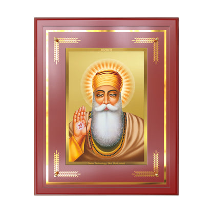 Guru Nanak Dev Ji | Divine Wall Mount Photo Frame in 24K Gold Plated Foil