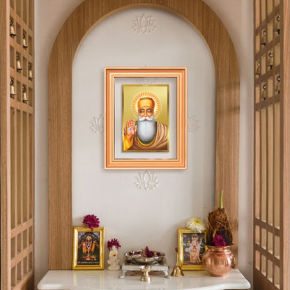 Guru Nanak Dev Ji | Divine Wall Mount Photo Frame in 24K Gold Plated Foil