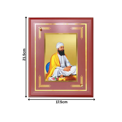 Guru Tegh Bahadar Sahib Ji | Divine Wall and Tabletop Photo Frame in 24K Gold Plated Foil